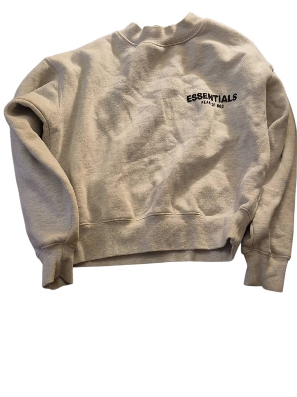Fear of God ESSENTIALS Crewneck Sweatshirt in Sandstone(well Loved With Lint)